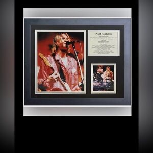 Kurt Cobain by Legends Never Die Framed Photo Collage Black Wood frame 11” x 14”